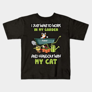 I just want to work in my garden and hangout with my cat Kids T-Shirt